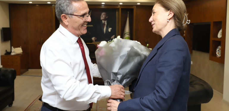 Başkan Tetik’ten,  Kaymakam Kan’a ‘hoşgeldiniz’ ziyareti!