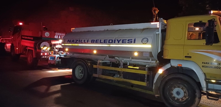 Nazilli Belediyesi’nden orman yangınına yoğun müdahale! 
