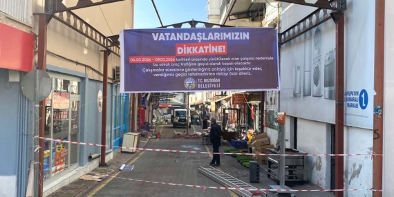 Bozdoğan’da, Simit Pazarı Sokağı geçici olarak trafiğe kapatıldı